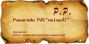Poparadu Pénelopé névjegykártya